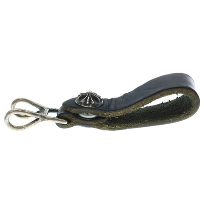 Chrome Hearts Belt Loop Cross Ball Button Leather Silver Black