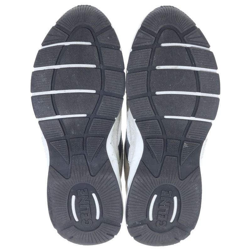 Celine Lace Up Low Cut Sneakers White Gray