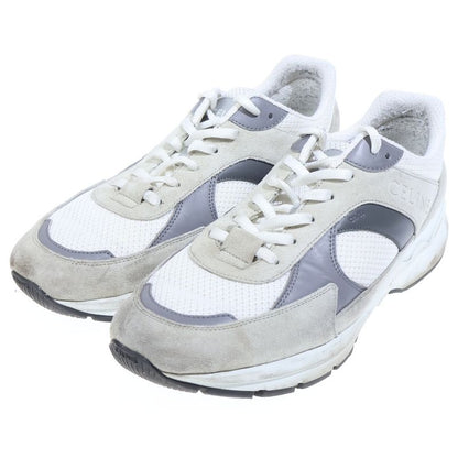 Celine Lace Up Low Cut Sneakers White Gray