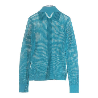 Bottega Veneta Mesh Knit Cardigan Long Sleeve Shirt Blue