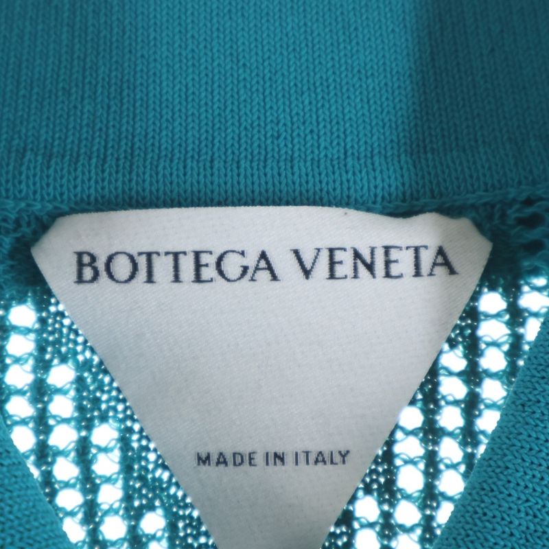 Bottega Veneta Mesh Knit Cardigan Long Sleeve Shirt Blue