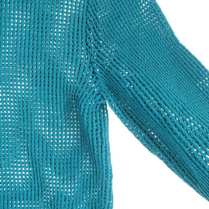 Bottega Veneta Mesh Knit Cardigan Long Sleeve Shirt Blue