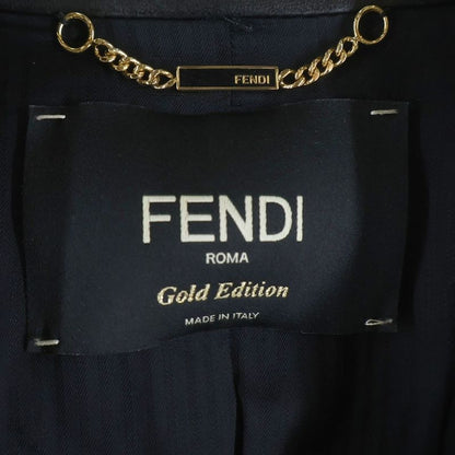 Fendi Gold Edition Studded Leather Jacket Black S8k