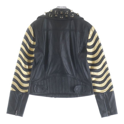 Fendi Gold Edition Studded Leather Jacket Black S8k