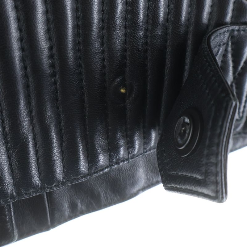 Fendi Gold Edition Studded Leather Jacket Black S8k