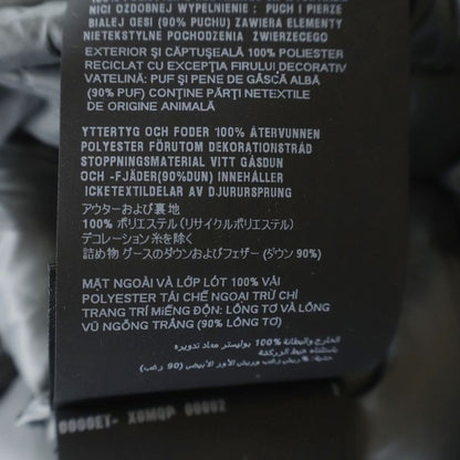 Miu Logo Embroidery Zip Up Puffer Jacket Gray