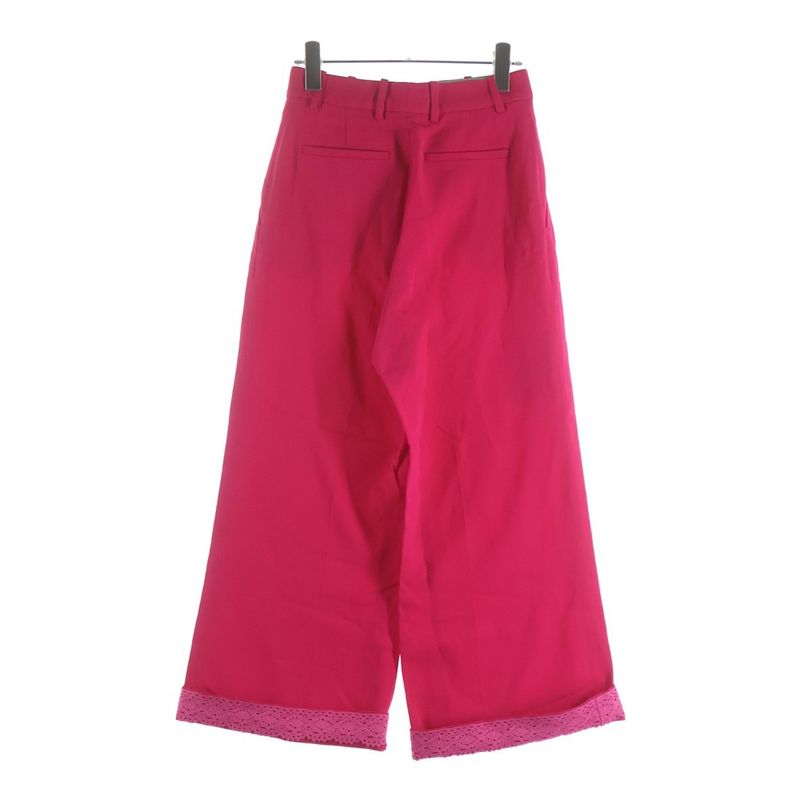 Gucci Viscose Panst Hem Lace Rayon Pants Pink