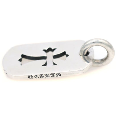 Chrome Hearts D Tag Sml CO Crs Cutout Cross Dog Tag Small Pendant Top Silver