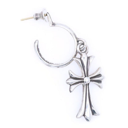 Chrome Hearts Tiny CH Cross Hoop Earrings Silver