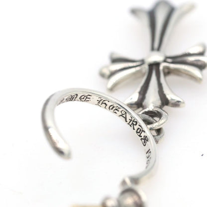 Chrome Hearts Tiny CH Cross Hoop Earrings Silver