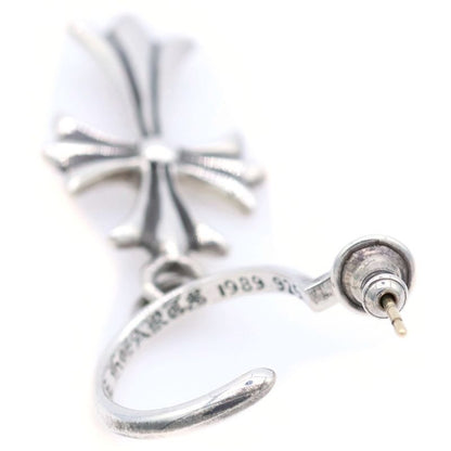 Chrome Hearts Tiny CH Cross Hoop Earrings Silver
