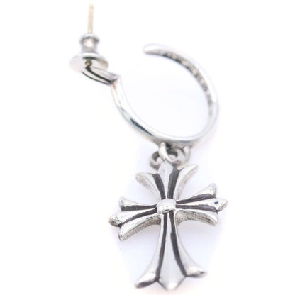 Chrome Hearts Tiny CH Cross Hoop Earrings Silver
