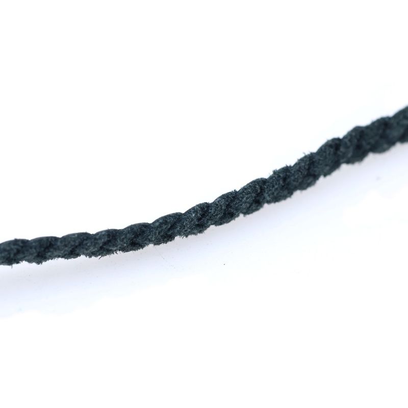 Chrome Hearts Leather Braid Scroll Necklace Black Silver