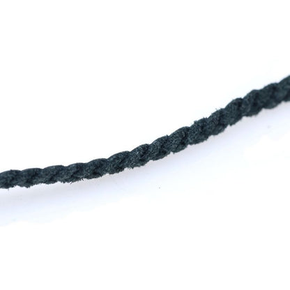 Chrome Hearts Leather Braid Scroll Necklace Black Silver