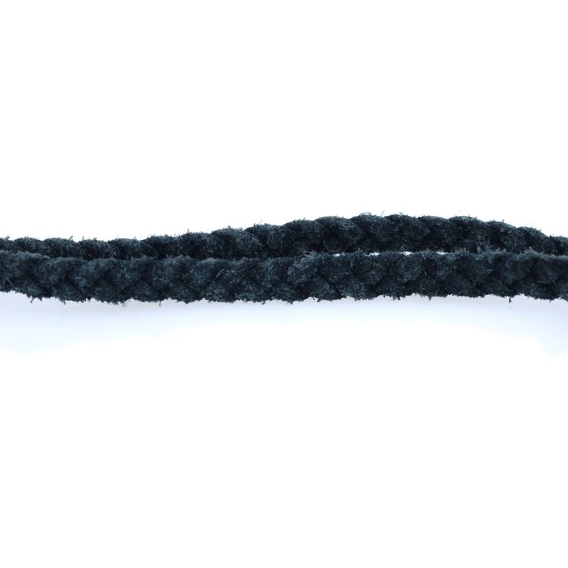 Chrome Hearts Leather Braid Scroll Necklace Black Silver