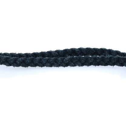 Chrome Hearts Leather Braid Scroll Necklace Black Silver