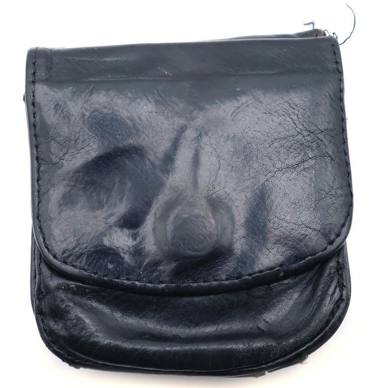 Chrome Hearts Taxi Scroll Label Leather Coin Case Wallet Black