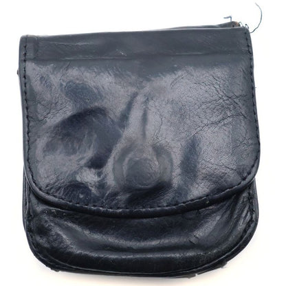 Chrome Hearts Taxi Scroll Label Leather Coin Case Wallet Black
