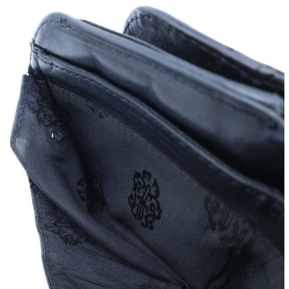 Chrome Hearts Taxi Scroll Label Leather Coin Case Wallet Black