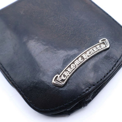 Chrome Hearts Taxi Scroll Label Leather Coin Case Wallet Black