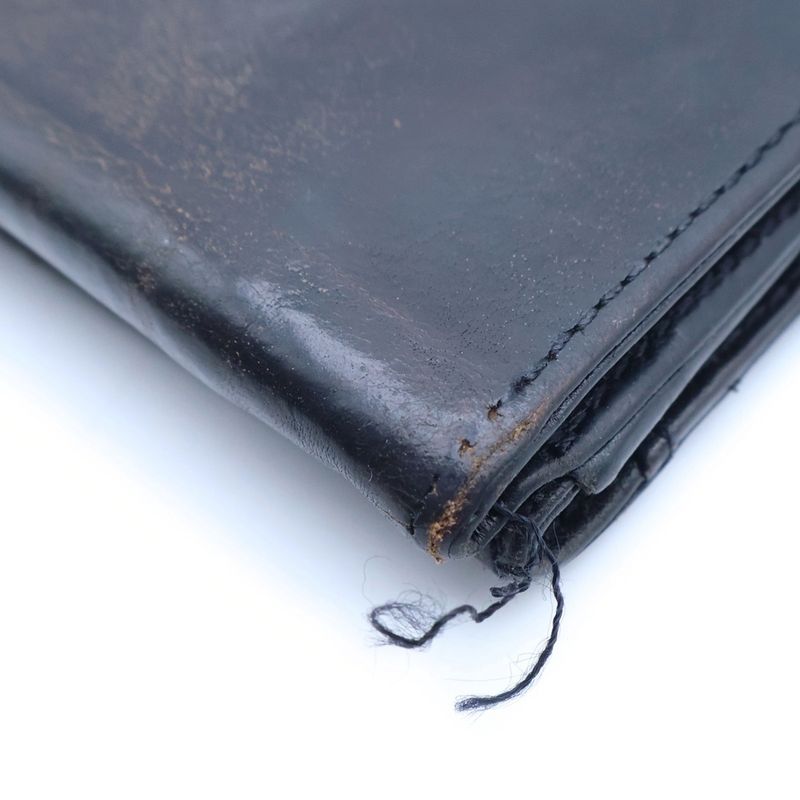 Chrome Hearts Taxi Scroll Label Leather Coin Case Wallet Black