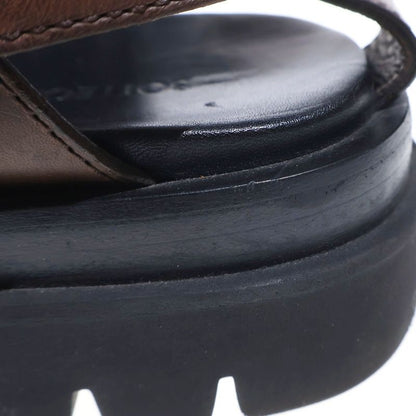 Bottega Veneta Intrecciato Lug Strap Leather Sandals Brown Black