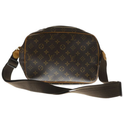 Louis Vuitton Monogram Reporter PM Shoulder Bag Brown Leather Gold