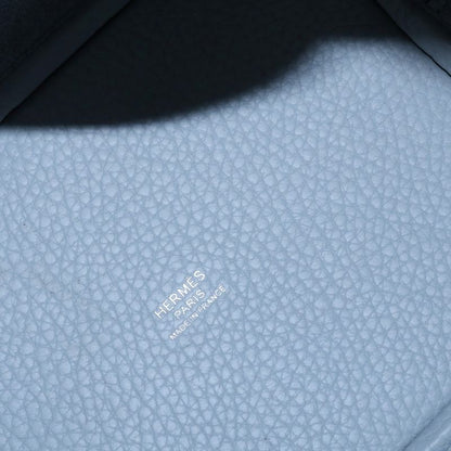 Hermes Picotin Lock PM Taurillon Clemence Blue Glacier Silver Handbag Gray