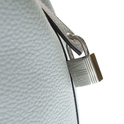 Hermes Picotin Lock PM Taurillon Clemence Blue Glacier Silver Handbag Gray