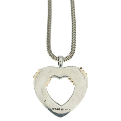 Tiffany & Co Heart Necklace Pendant Snake Chain Silver Gold