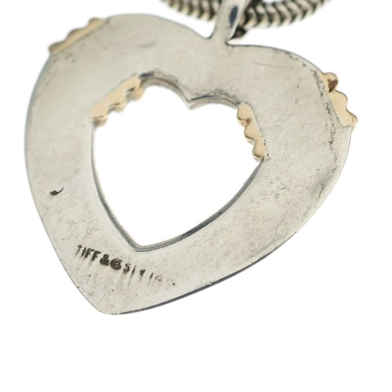 Tiffany & Co Heart Necklace Pendant Snake Chain Silver Gold