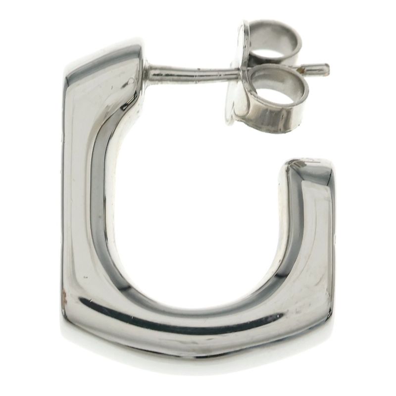 Louis Vuitton Monogram Chain Hoop Earrings Silver