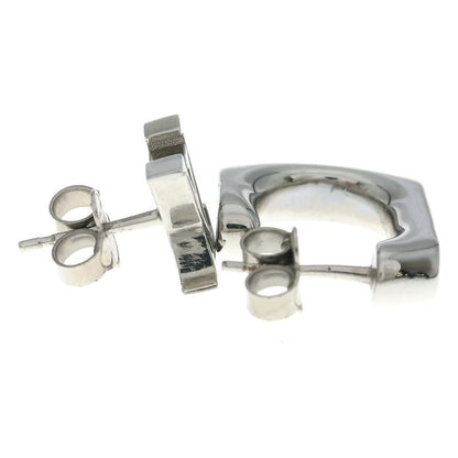 Louis Vuitton Monogram Chain Hoop Earrings Silver