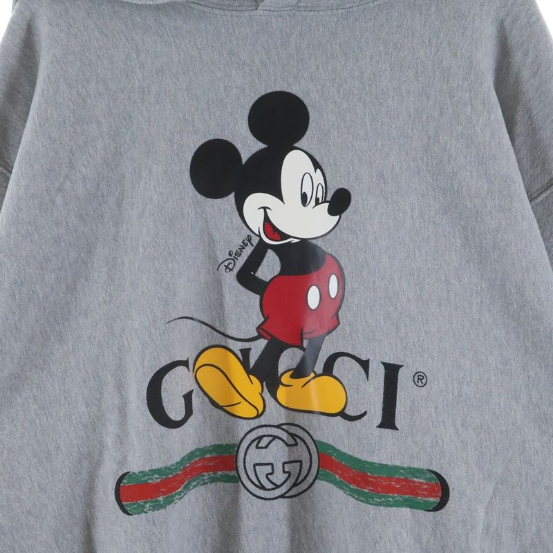Gucci Disney Hoodie Mickey Mouse Pullover Sweatshirt Gray Sweater