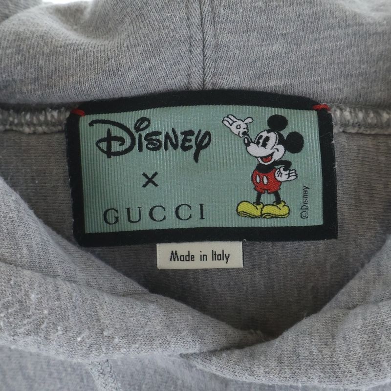 Gucci Disney Hoodie Mickey Mouse Pullover Sweatshirt Gray Sweater