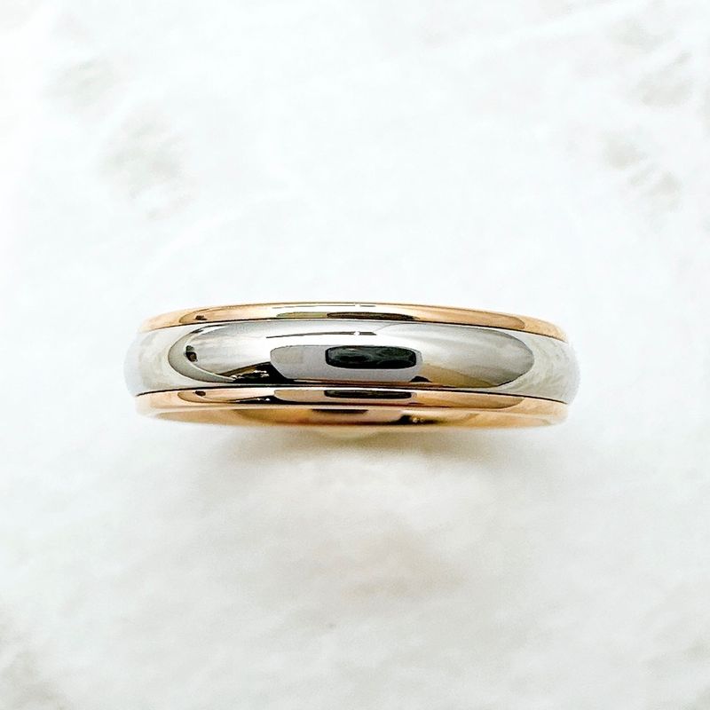 Tiffany & Co Lucida Band Pink Gold Platinum Ring
