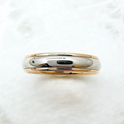 Tiffany & Co Lucida Band Pink Gold Platinum Ring