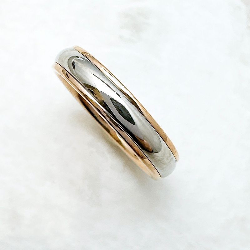 Tiffany & Co Lucida Band Pink Gold Platinum Ring