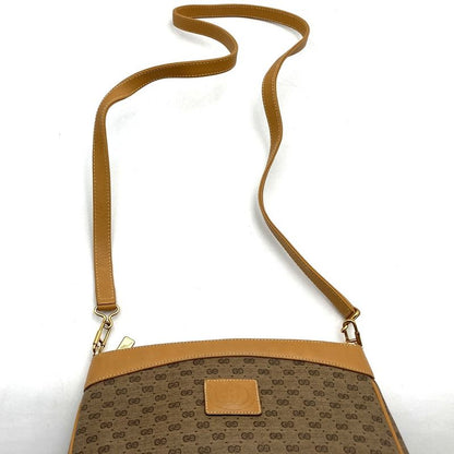 Gucci Micro GG Shoulder Bag Leather Brown Vintage