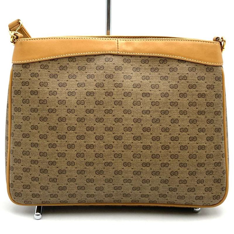 Gucci Micro GG Shoulder Bag Leather Brown Vintage