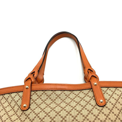 Gucci Gucc Tote Diamante Leather Canvas Orange