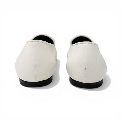 Chanel Loafers Leather Shoes White Black CC Logo Bicolor Flat