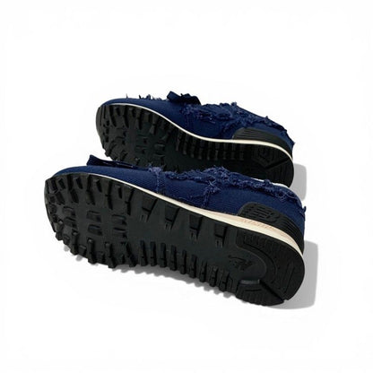 Miu Sneakers Shoes Denim Navy New Balance Collaboration 574 Logo Fringe