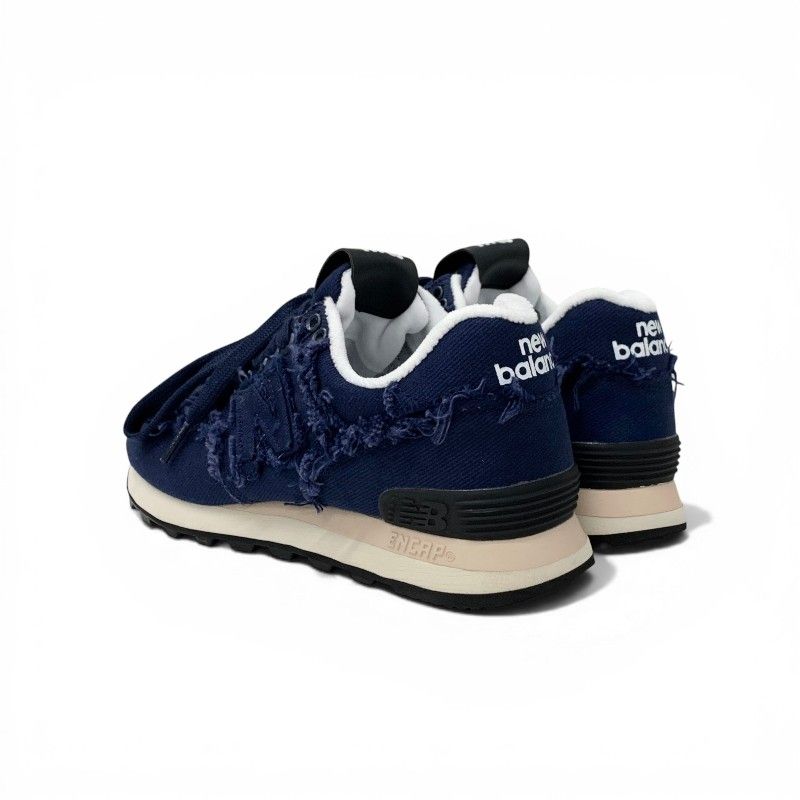 Miu Sneakers Shoes Denim Navy New Balance Collaboration 574 Logo Fringe