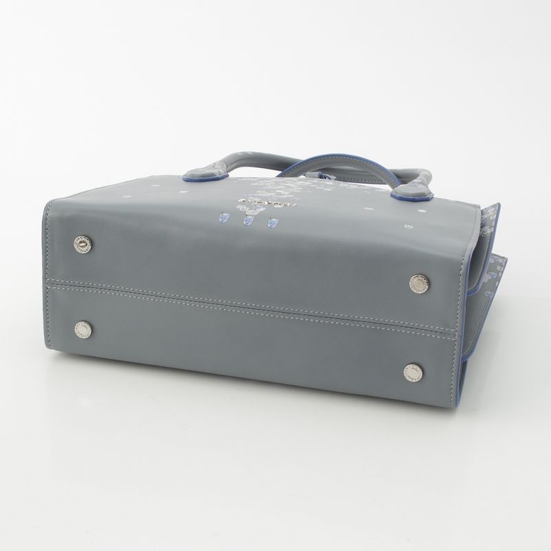 Bvlgari Grain Calf Leather Hirohiko Araki Jojo Alba Handbag Gray