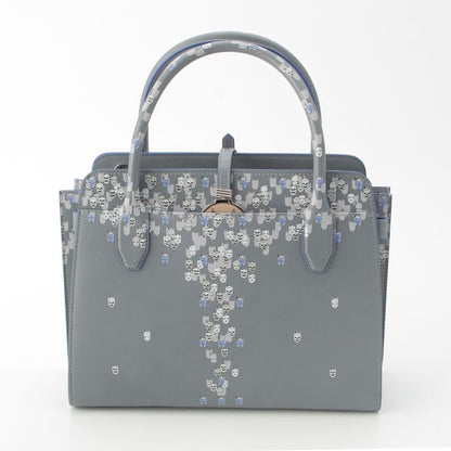 Bvlgari Grain Calf Leather Hirohiko Araki Jojo Alba Handbag Gray