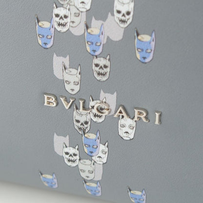 Bvlgari Grain Calf Leather Hirohiko Araki Jojo Alba Handbag Gray
