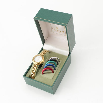 Gucci Change Bezel 5 Watch Quartz White Dial 11 12 Gold