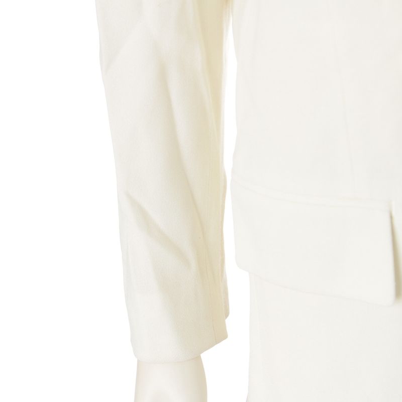 Dior Galliano Era Silk Vintage Fringe Double Breasted Tailored Jacket White 38
