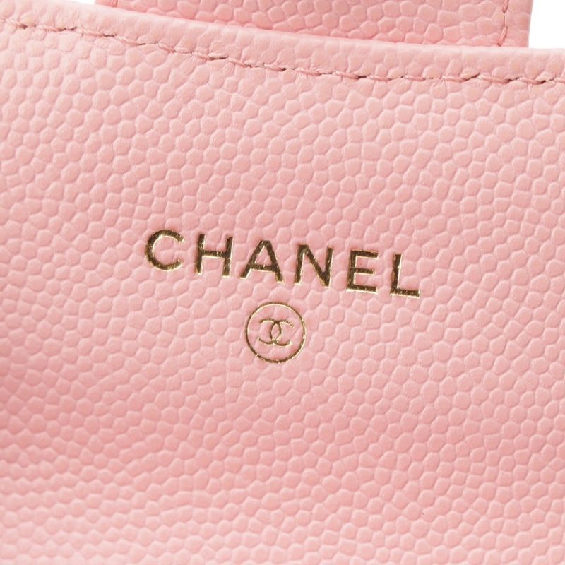 Chanel Caviar Leather Clutch Chain Pouch Quilted Shoulder Bag Pink
